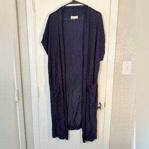 Saturday Sunday Open Front Navy Lightweight Duster Cardigan